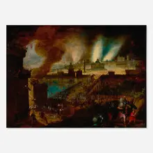 Daniel van Heil, The Fall of Troy, oil on panel