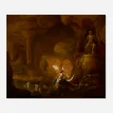Abraham van Cuylenborch, Diana and her nymphs in a grotto, 1644, oil on panel