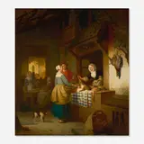 Adriaan De Braekeleer, Marchande de volailles, 1861, oil on panel