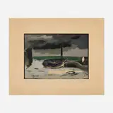 Georges Braque, La Barque, 1950, collotype in colors