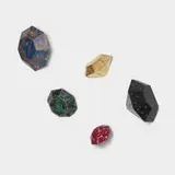 John Torreano, untitled (wall gems - five works), 1996, lacquered wood, gems