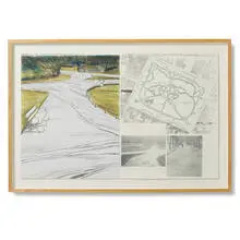 Wrapped Walk Ways, Project for St. Stephen's Green Park, Dublin by Christo, 1983, lithograph and collage on paper, sold Sep 2011