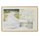 Christo, Wrapped Walk Ways, Project for St. Stephen's Green Park, Dublin, 1983, lithograph and collage on paper