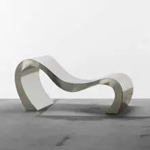 Lin Jing, Long Island chaise, 2005, stainless steel