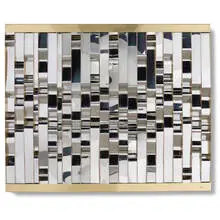 C. Jeré, wall hanging, c. 1970, brass, chrome-plated steel