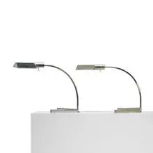 table lamps, pair by Cedric Hartman, c. 1970, chrome-plated brass, nickel-plated brass, glass, sold Sep 2011