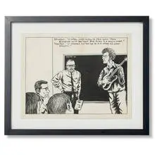 untitled (Listen) by Raymond Pettibon, c. 1985, pen and ink with whiteout on paper, sold Sep 2011