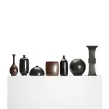 Modernist, collection of seven vessels, c. 1950, bronze with applied patina