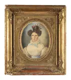 XIXe Siecle P. C. Fontenay, Portrait de dame à la couronne, signé et daté 'P. C. Fontenay 1831' (au centre à droite)