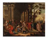 Christ et la femme adultère by Ecole Francaise du XVIIIe Siecle, oil on canvas, sold Feb 2023