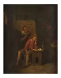 Dans la taverne by Ecole Flamande Fin du XVIIIe Siecle, huile sur panneau, sold Feb 2023