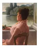 XIXe siècle Ecole française, La dame à la rose, huile sur toile