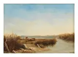 Paul Guigou, Paysage lacustre, signé et daté 'Paul Guigou 62'(en bas au centre-gauche)