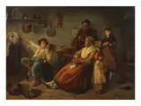 XIXe Siecle Nord, La lecture, signé 'F. Harold' (en bas à droite)