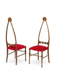 Pozzi & Verga Editeur, Paire de chaises à haut dossier