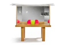 Ettore Sottsass, Cabinet Bureau "Foresta", A wood, glass, mirror and metal "Foresta" cabinet-desk by Ettore Sottsass,  Clio Calvi Rudy Volpi limited edition of 20, of 2002