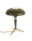 Louis Christiaan Kalff, Lampe de bureau pour "Philips", A brass and green lacquered metal table lamp by Louis Kalff for Philips circa 1950