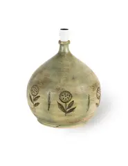 Lampe by Jacques Blin, An incised enamelled ceramic lamp by Jacques Blin circa 1960, offered Feb 2023