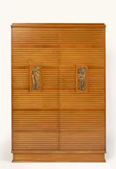 Travail Italien, Cabinet, An italian oak and brass cabinet circa 1940