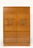 Travail Italien, Cabinet, An italian oak and brass cabinet circa 1940
