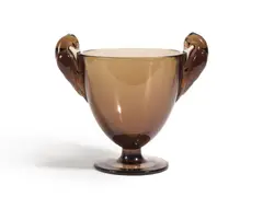 R. Lalique, Vase "Ornis" ou "Oreilles oiseaux", A signed smocked glass "Ornis" or "Oreilles oiseaux" vase by R