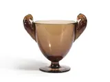R. Lalique, Vase "Ornis" ou "Oreilles oiseaux", A signed smocked glass "Ornis" or "Oreilles oiseaux" vase by R