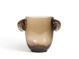 R. Lalique, Vase "Albert" ou "Deux têtes de faucon", A signed smocked glass "Albert" or "Deux têtes de faucon" vase by R