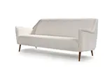 Travail Italien, Canapé, A wood and white wool italian sofa circa 1970