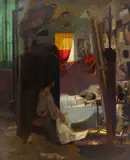 Giovanni Battista Torriglia, The artist's studio, oil on canvas