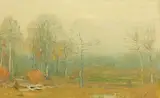 Benjamin Eggleston, Autumnal landscape, oil on canvas affixed to board