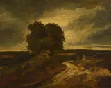 Michel George-Michel, A landscape, oil on paper laid down on canvas