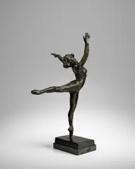 Serge Youriévitch, La danseuse Nattova, bronze with dark brown and green patina