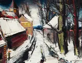 Rodolphe Caillaux, A winter scene, oil on canvas