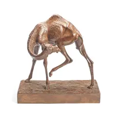 Raymond de Meester de Betzenbroeck, patinated bronze model of a dromedary camel, patinated bronze