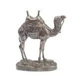 patinated bronze model of Dromadaire harnaché d'Égypte by Antoine-Louis Barye, patinated bronze, sold Nov 2023