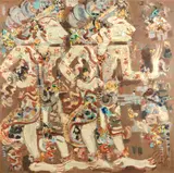 Nyoman Gunarsa, Two chieftains, oil on canvas