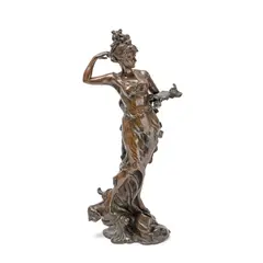 patinated bronze figure of an Belle Époque lady by Anton R. Nelson, patinated bronze, offered Sep 2023