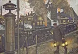 Hans Baluschek, Eisenwerk, 1925, Gouache und Farbkreiden auf dickem Schoellershammer-Karton