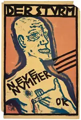 Selbstbildnis (Sturmplakat) by Oskar Kokoschka, 1910, Farblithographie auf Papier, sold May 2008