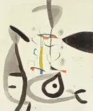 Joan Miró, El pi de formentor, 1975, Tuschpinsel über einer Farbaquatinta mit Radierung auf genarbtem Velin (Wasserzeichen: SALA GASPAR)
