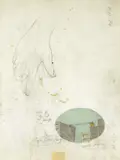Francis Alÿs, ohne Titel, 1998, Öl und Bleistift auf Transparentpapier