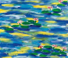 Seerosenteich by Salomé, 2006, Acryl auf Leinwand, sold Dec 2020
