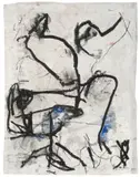 Emil Schumacher, G-2/1986, 1986, Gouache und Collage auf weiß grundiertem Packpapier