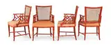 Group of 4 game chairs by William 'Billy' Haines, c. 1948, Manufacturer unknown, sold Jun 2011