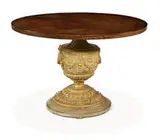 Wooden table top with column base by William 'Billy' Haines, c. 1948, Custom manufactured, sold Jun 2011