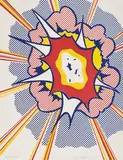 Roy Lichtenstein, Explosion (from Portfolio 9), 1967, Lithograph in red, yellow and blue