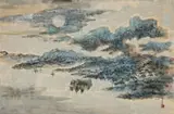 George Chann, A Coastal Landscape with Rising Moon