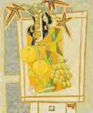Gabriel Zendel, Fleurs et Fruits, 1955, Oil