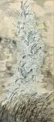 George Chann, Untitled (Flowering Plant), Watercolor on paper