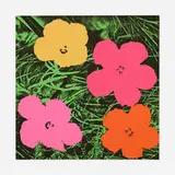 Andy Warhol, Flowers (Castelli mailer), 1964, offset lithograph in colors